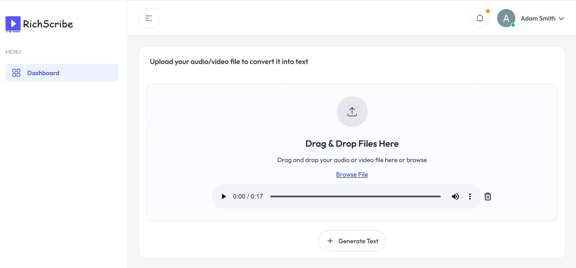 Our tool to convert audio and video to content